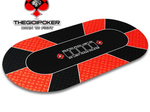 Thảm Poker Oval Luxury Red 90x180cm