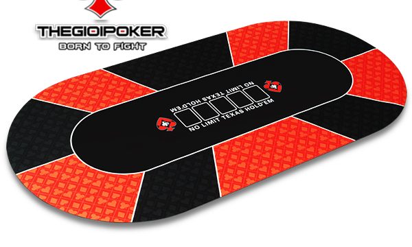 Thảm Poker Oval Luxury Red 90x180cm